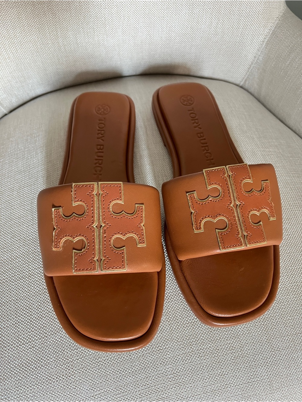 Tory Burch Nappa Leather Double T Sport Slide — Size 8 - Picture 4 of 12